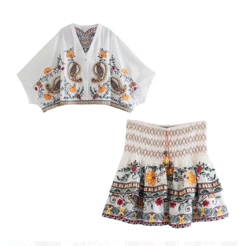 💥SOLD💥Boho embroidered 2 piece set!! ❤️ - Picture 4 of 4